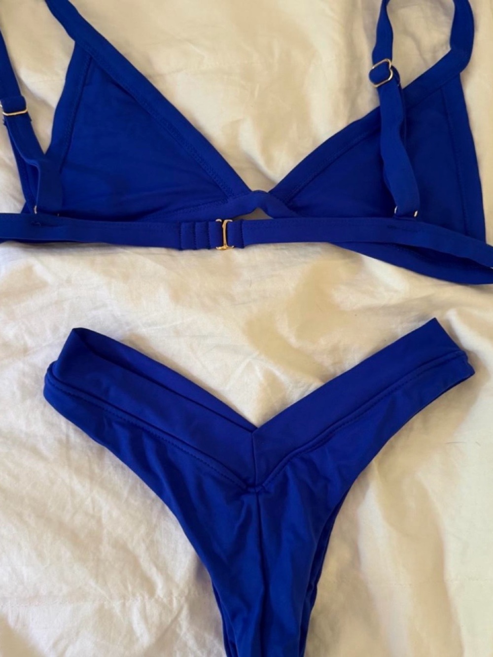 Cobalt Blue V-Waist Triangle Bikini Set